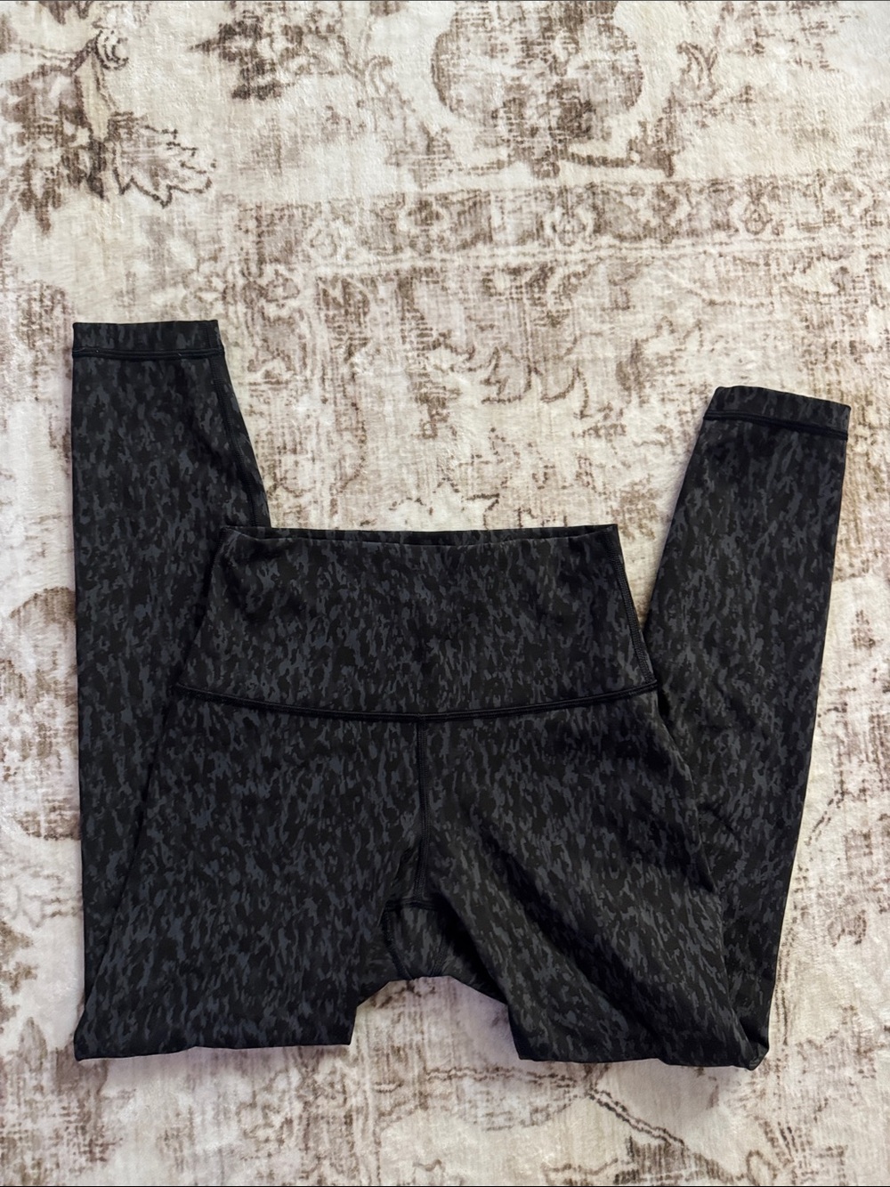 lululemon athletica Girls' Black Subtle Pattern High-Waist Leggings